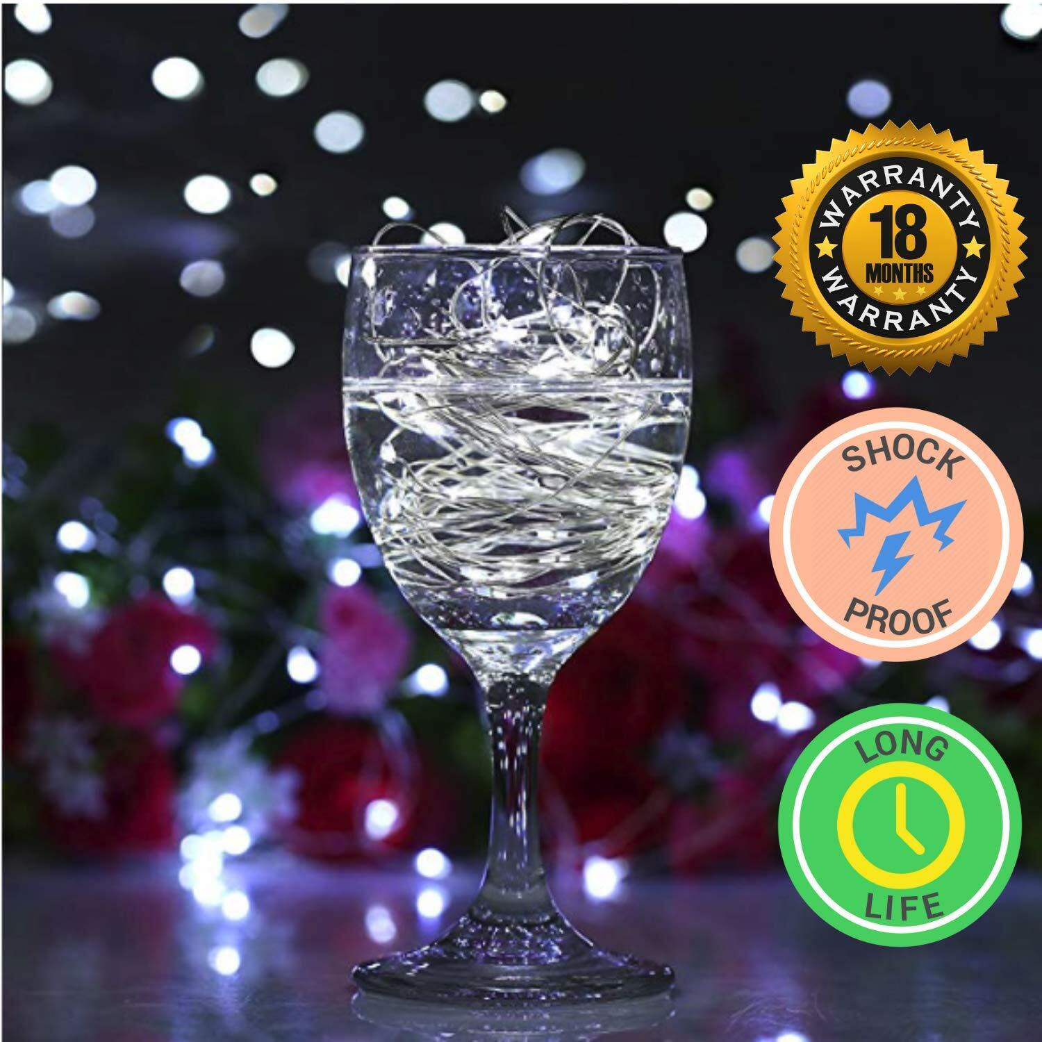 Mansaa Fairy Lights | 18 Months Warranty | 3 Meter, 30 Leds | Lights For Home Decoration, Led Lights, String Lights For Home Decoration, String Light, Usb Operated - M51 (White, Pack Of 1)