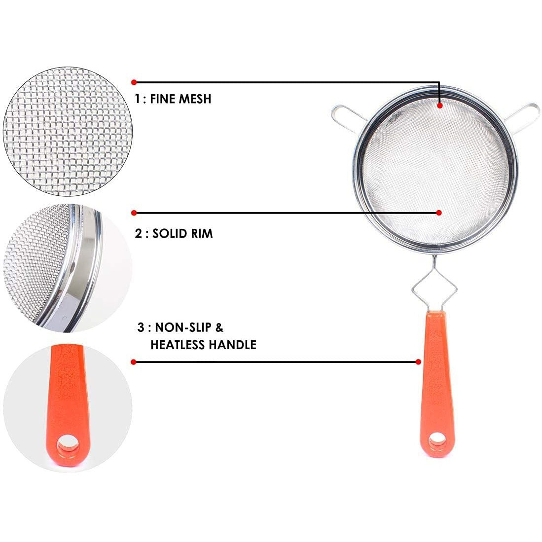 Konquer Times Stainless Steel Soup & Juice Strainer/Liquid Filter (15 Cm)