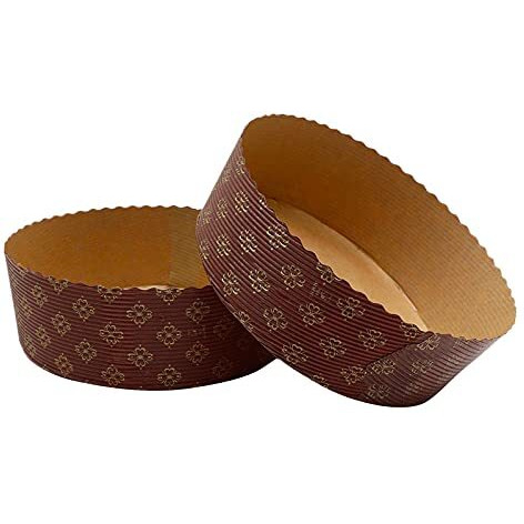 Esslly 1Kg Disposable Paper Cake Mould - Brown Gold Floret | Free-Standing | Pack Of 20 | Size - 18.5 X 6 Cms| Durable, Non-Stick, Oven Safe Up To 220C | Stylish Baking Essential
