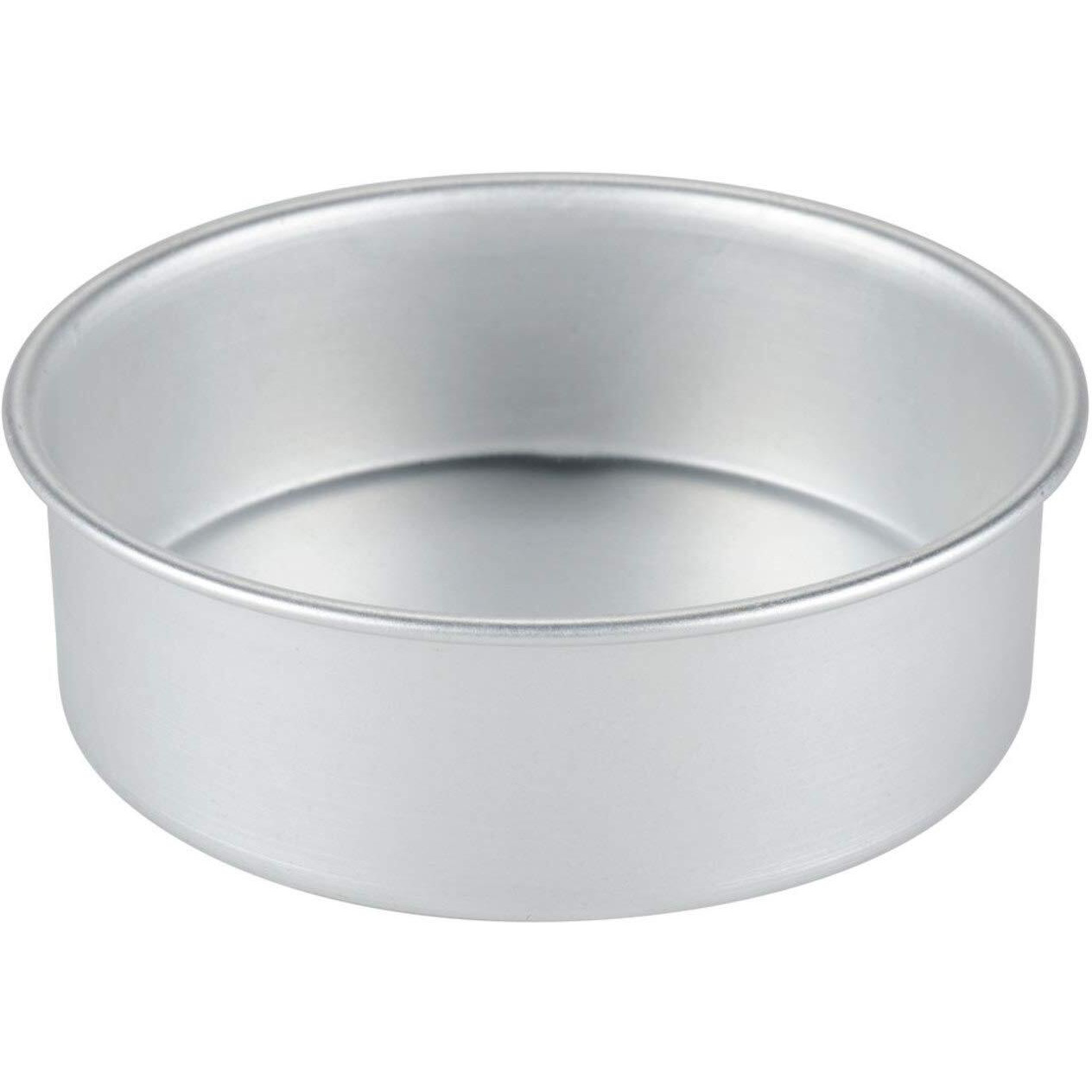 Rinkle Trendz Bakeware Aluminium Round Cake Pan Cake Tin Cake Mould (6 Inches - 6X6X2), Silver
