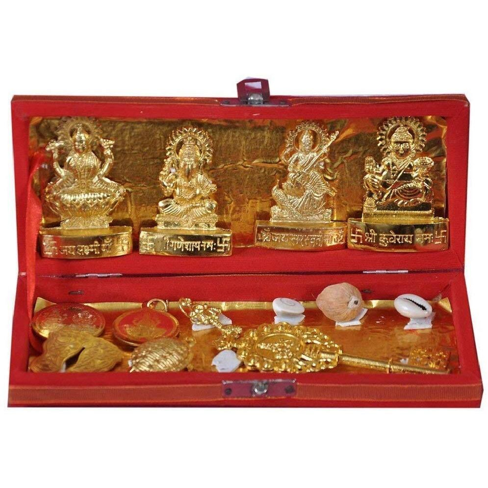 Astrodidi Metal Dhan Versha Lakshmi Laxmi Kuber Bhandari Sarv Samriddhi Yantra Box