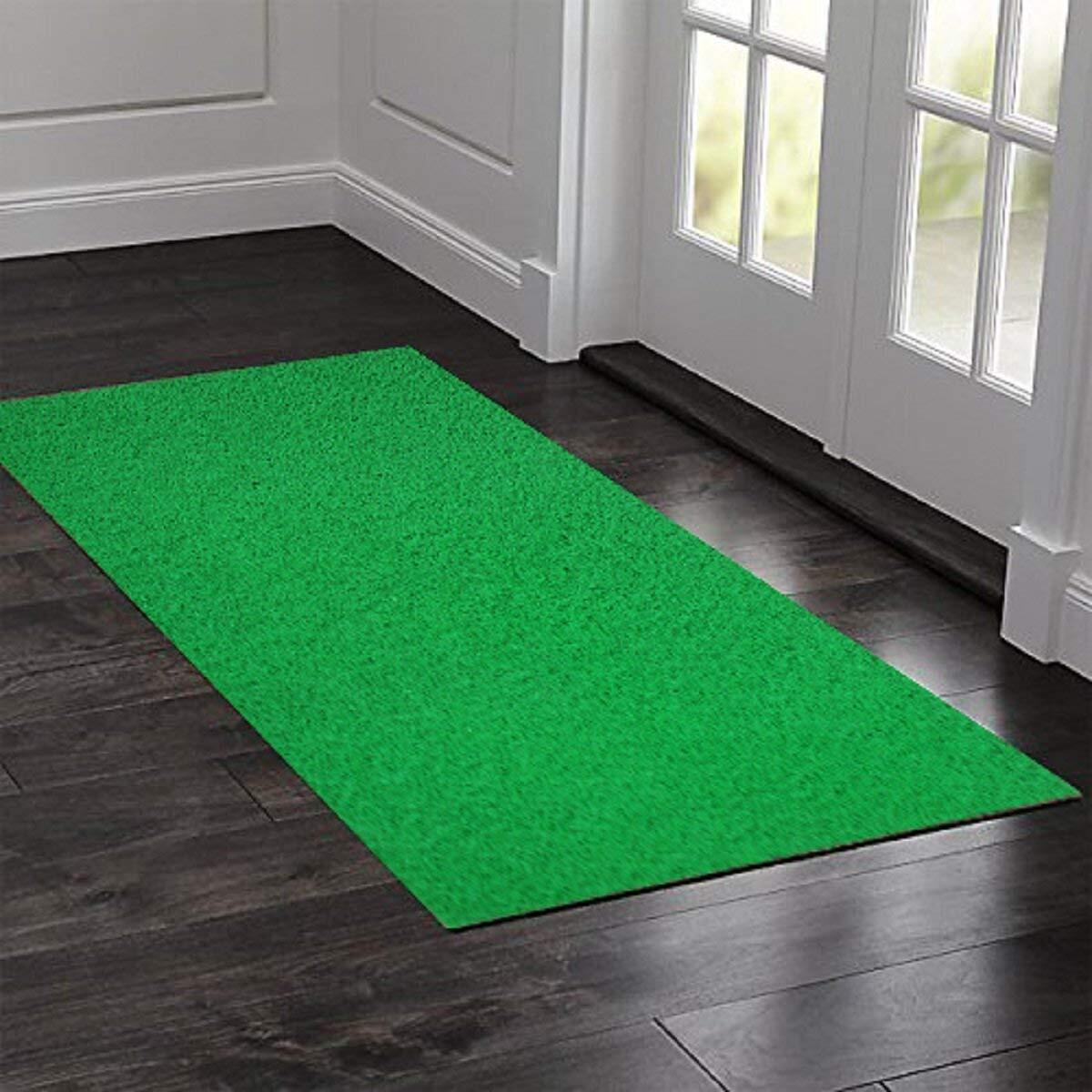 Viihaa Pvc Cushion Wire Mesh Entrance Doormat Waterproof Spaghetti Design Rectangular Footmat With Anti-Slip Rubber Back Plastic Floor For Home, Bedroom, Bathroom, Offices, Balcony(1 Pc,Green,2X4 Ft)
