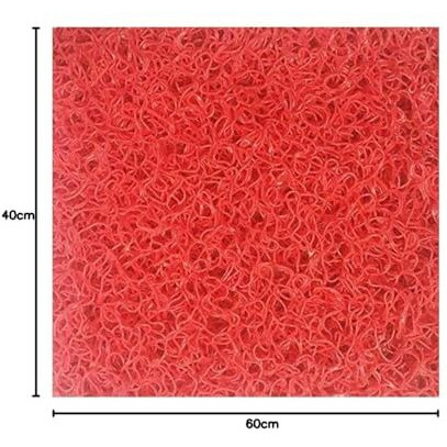 Viihaa Pvc Cushion Wire Mesh Entrance Doormat Waterproof Spaghetti Design Rectangular Foot Mat With Anti-Slip Rubber Back Plastic Floor For Home,Bedroom,Bathroom,Offices,Balcony(1 Pcs,Red,2X4 Ft)