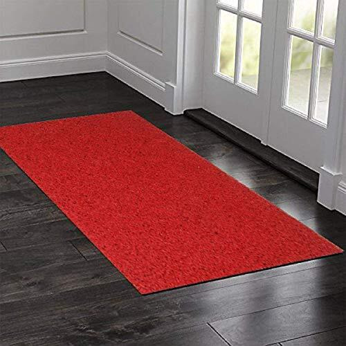 Viihaa Pvc Cushion Wire Mesh Entrance Doormat Waterproof Spaghetti Design Rectangular Foot Mat With Anti-Slip Rubber Back Plastic Floor For Home,Bedroom,Bathroom,Offices,Balcony(1 Pcs,Red,2X4 Ft)