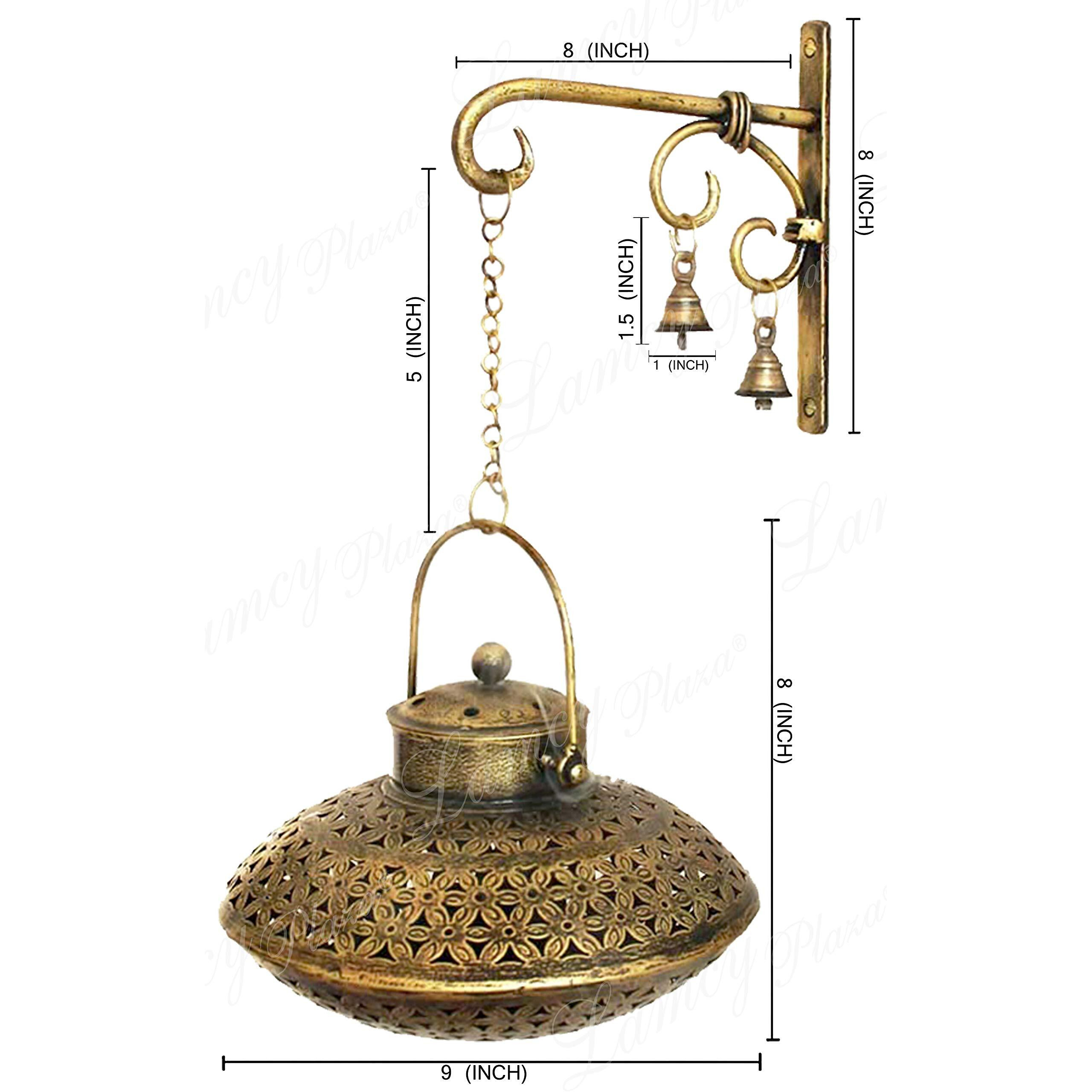 Lamcy Plaza Antique Golden Finish Degchi Style Brass Dhoop Dani Pot And Tealight Holder For Home Decor | Pooja Room | Living Room | Meditation |
