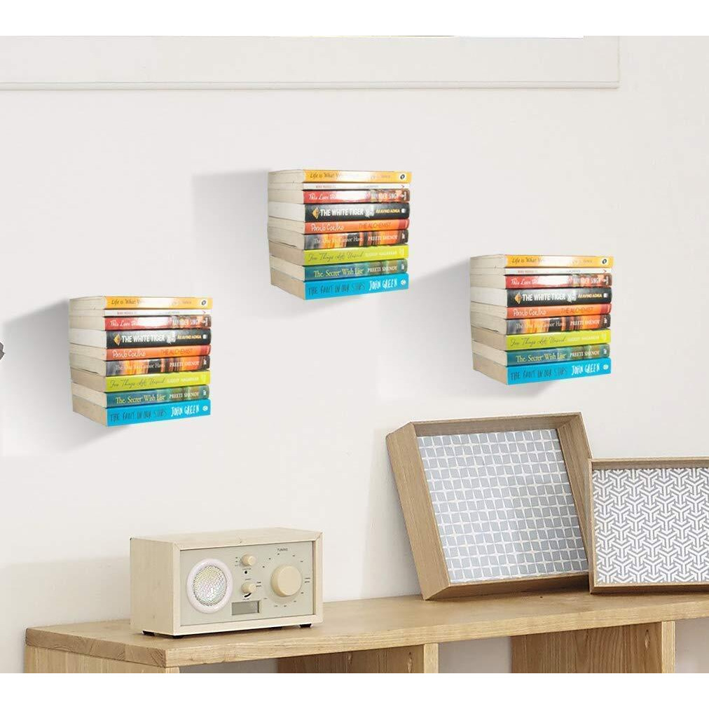 Go Hooked Heavy Duty Metal Wall Mounted Book Shelves For Study Room, Living Room And Bedrooms (1 Pc) (Black)