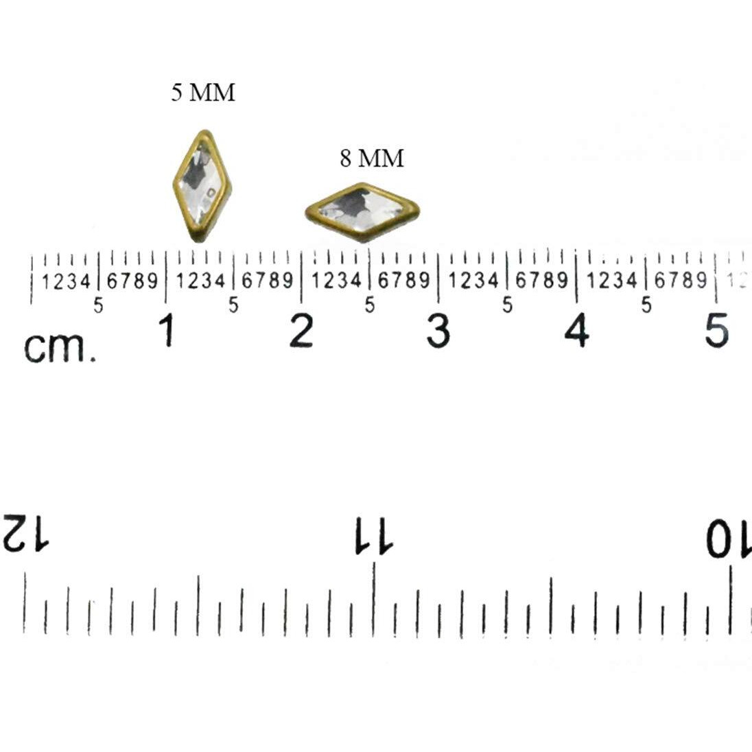 Embroiderymaterial Raw Material Flat Glue On Kundan Stones Beads For Craft, Jewellery Making, Bangles Work, Maggam Work Material, Stones For Embroidery Work, Aari Work (Diamond Shape-5X8Mm, 500 Pieces)