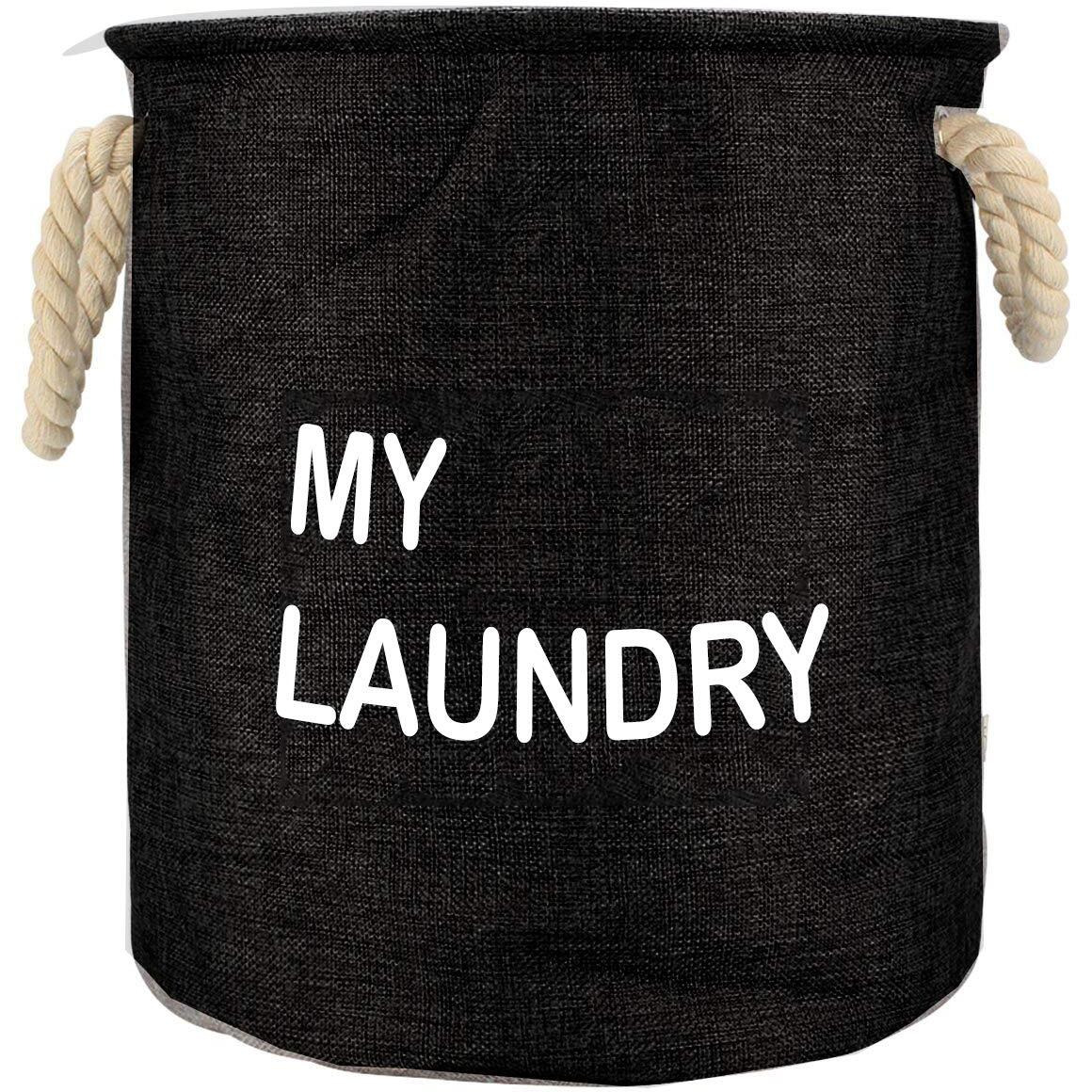 Styleys Folding Laundry Bag For Clothes 48 - Litere With Drawstring Closure (S11110 - Black)