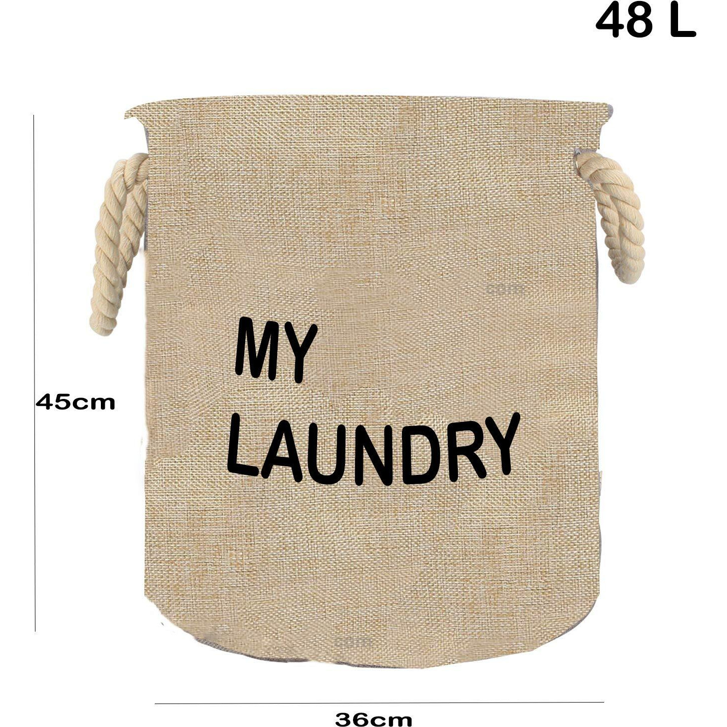 Styleys Folding Laundry Bag For Clothes 48 - Litere With Drawstring Closure (S11110 - Black)