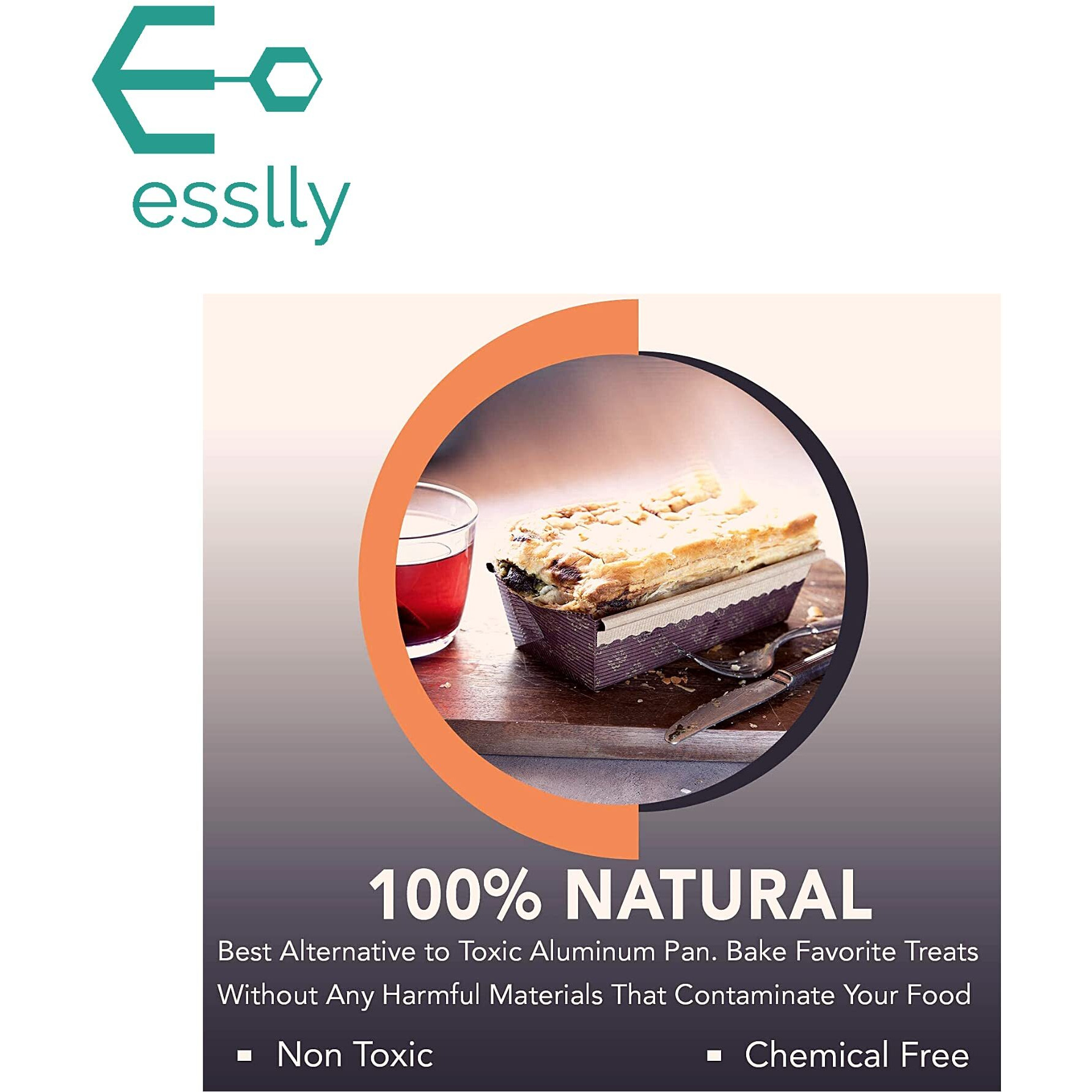 Esslly Premium Non-Stick Paper Bar Cake Mould Tray - 15X6.5X5 Cm | Sturdy, Attractive Brown Floret | Disposable, Oven Safe, Easy Clean | Pack Of 10