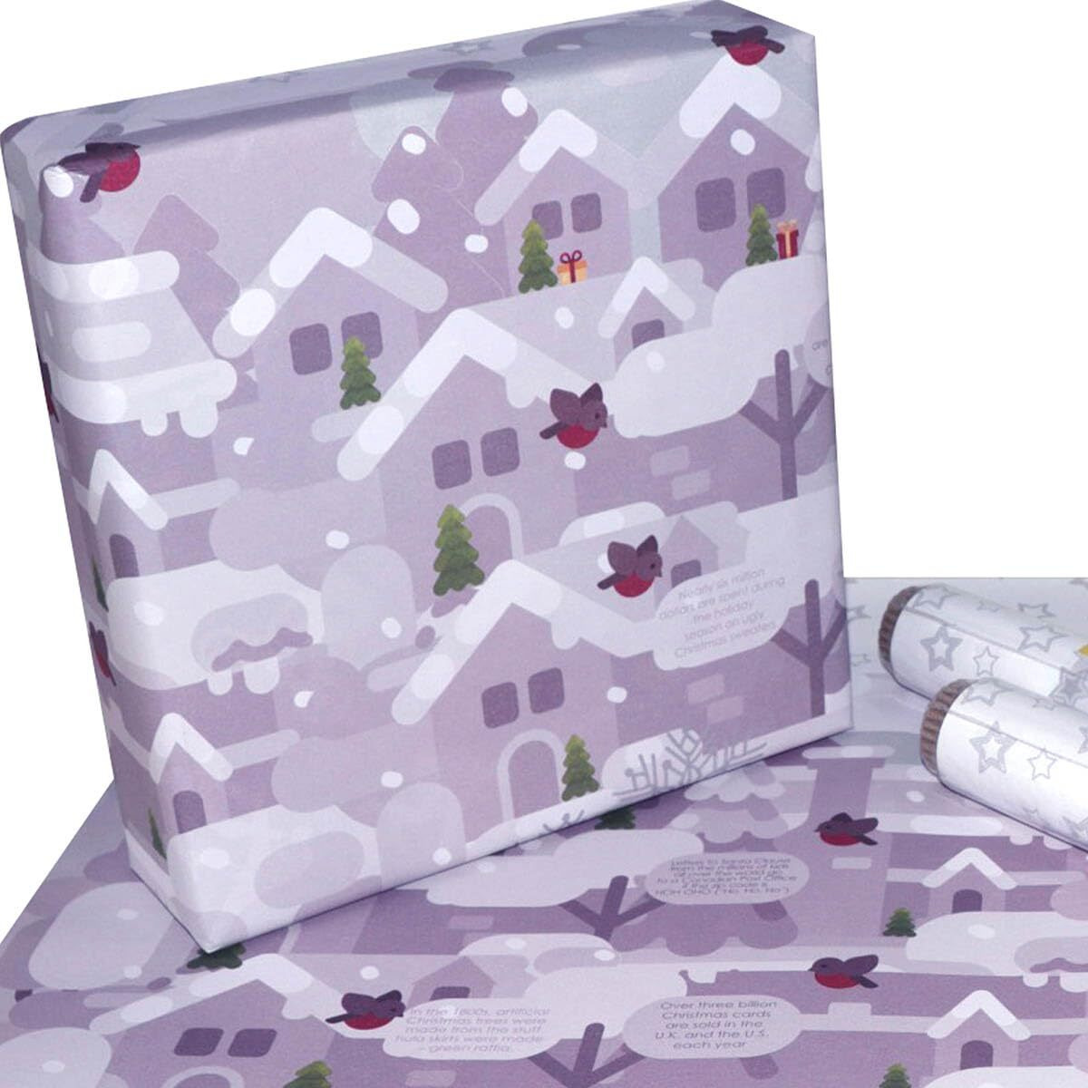 Evince Christmas Gifts Wrapping Paper Roll |White Snow Xms Tree Theme Gift Wrap For Kids, Men, Women, Office Use 70X50 Cms - 10 Sheets