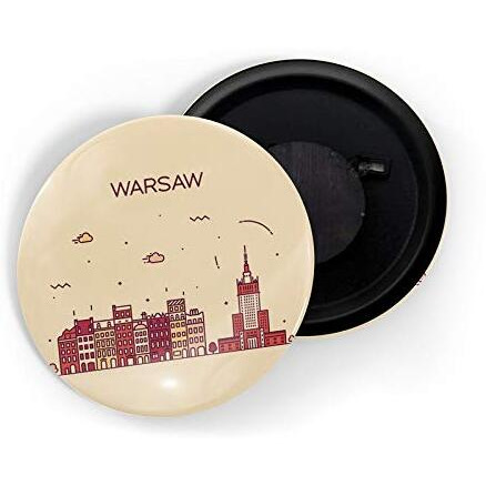 Dhcrafts Fridge Magnet Brown Color Warsaw Glossy Finish Design Pack Of 1