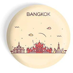 Dhcrafts Fridge Magnet Brown Color Bangkok Glossy Finish Design Pack Of 1