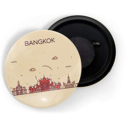 Dhcrafts Fridge Magnet Brown Color Bangkok Glossy Finish Design Pack Of 1