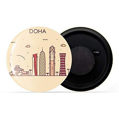 Dhcrafts Fridge Magnet Brown Color Doha Glossy Finish Design Pack Of 1