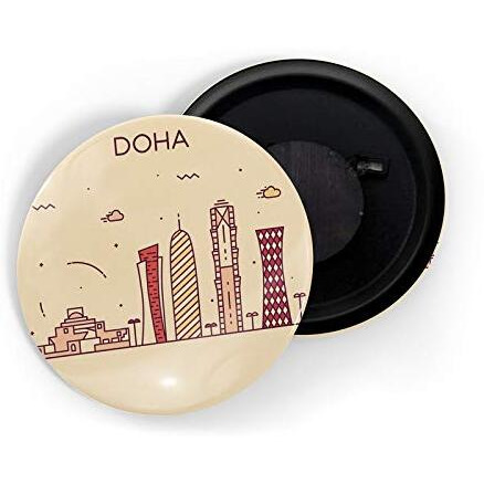 Dhcrafts Fridge Magnet Brown Color Doha Glossy Finish Design Pack Of 1