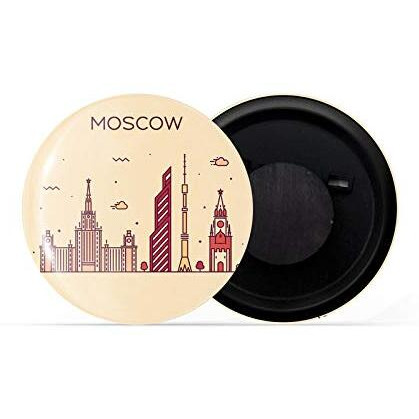 Dhcrafts Fridge Magnet Brown Color Moscow Glossy Finish Design Pack Of 1