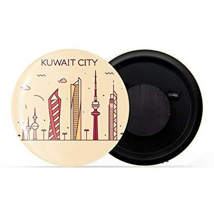 Dhcrafts Fridge Magnet Brown Color Kuwait City Glossy Finish Design Pack Of 1