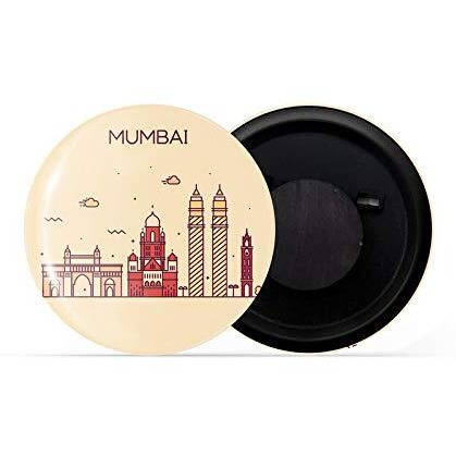 Dhcrafts Fridge Magnet Brown Color Mumbai Glossy Finish Design Pack Of 1