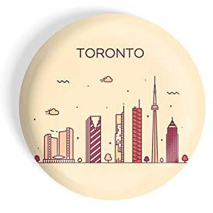 Dhcrafts Fridge Magnet Brown Color Toronto Glossy Finish Design Pack Of 1