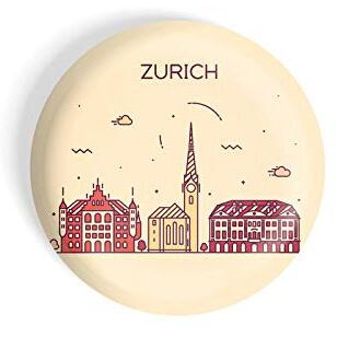 Dhcrafts Fridge Magnet Brown Color Zurich Glossy Finish Design Pack Of 1