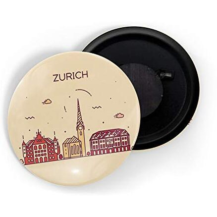 Dhcrafts Fridge Magnet Brown Color Zurich Glossy Finish Design Pack Of 1