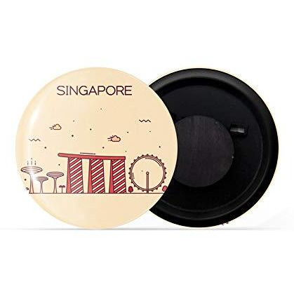 Dhcrafts Fridge Magnet Brown Color Singapore Glossy Finish Design Pack Of 1