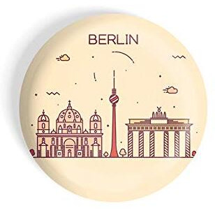 Dhcrafts Fridge Magnet Brown Color Berlin Glossy Finish Design Pack Of 1