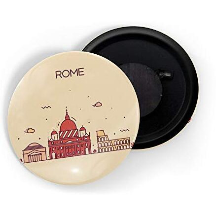 Dhcrafts Fridge Magnet Brown Color Rome Glossy Finish Design Pack Of 1