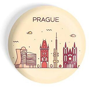 Dhcrafts Fridge Magnet Brown Color Prague Glossy Finish Design Pack Of 1