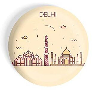 Dhcrafts Fridge Magnet Brown Color Delhi Glossy Finish Design Pack Of 1