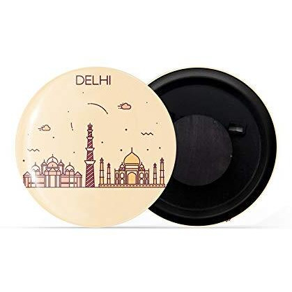 Dhcrafts Fridge Magnet Brown Color Delhi Glossy Finish Design Pack Of 1