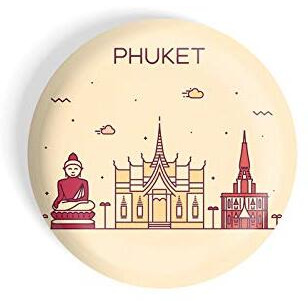 Dhcrafts Fridge Magnet Brown Color Phuket Glossy Finish Design Pack Of 1