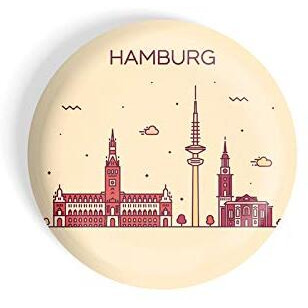 Dhcrafts Fridge Magnet Brown Color Hamburg Glossy Finish Design Pack Of 1