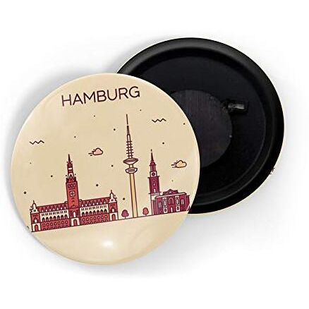 Dhcrafts Fridge Magnet Brown Color Hamburg Glossy Finish Design Pack Of 1