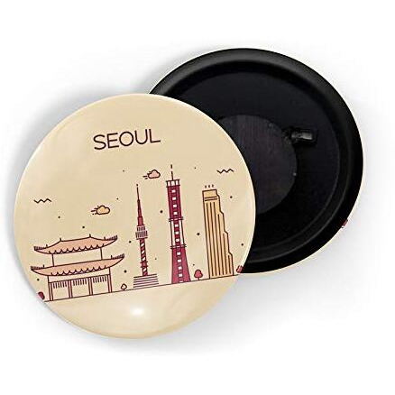 Dhcrafts Fridge Magnet Brown Color Seoul Glossy Finish Design Pack Of 1