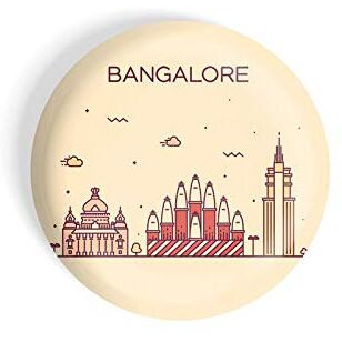 Dhcrafts Fridge Magnet Brown Color Bangalore Glossy Finish Design Pack Of 1