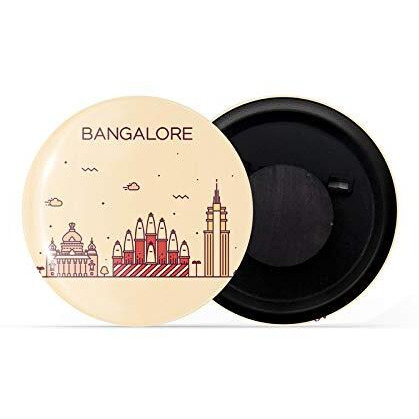 Dhcrafts Fridge Magnet Brown Color Bangalore Glossy Finish Design Pack Of 1