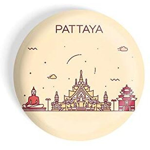 Dhcrafts Fridge Magnet Brown Color Pattaya Glossy Finish Design Pack Of 1