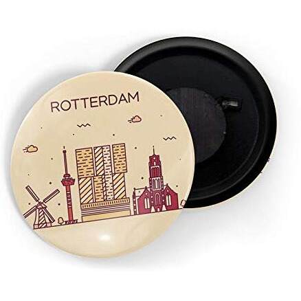 Dhcrafts Fridge Magnet Brown Color Rotterdam Glossy Finish Design Pack Of 1