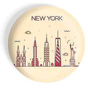 Dhcrafts Fridge Magnet Brown Color New York Glossy Finish Design Pack Of 1