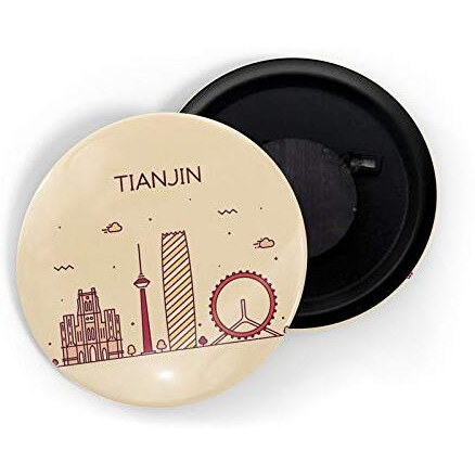 Dhcrafts Fridge Magnet Brown Color Tianjin Glossy Finish Design Pack Of 1