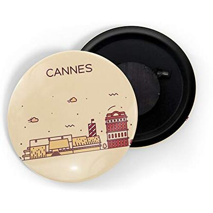 Dhcrafts Fridge Magnet Brown Color Cannes Glossy Finish Design Pack Of 1