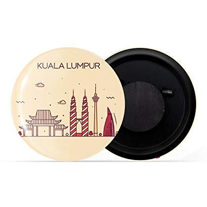 Dhcrafts Fridge Magnet Brown Color Kualaumpur Glossy Finish Design Pack Of 1