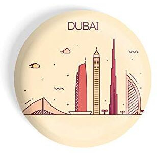 Dhcrafts Fridge Magnet Brown Color Dubai Glossy Finish Design Pack Of 1