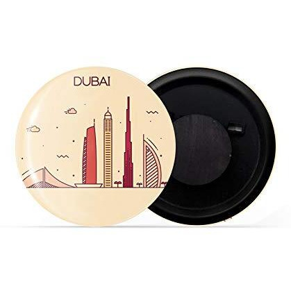 Dhcrafts Fridge Magnet Brown Color Dubai Glossy Finish Design Pack Of 1