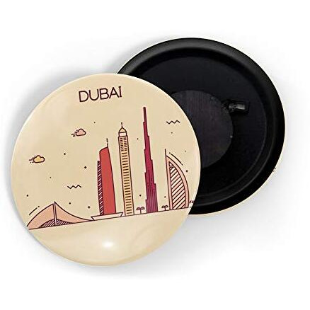Dhcrafts Fridge Magnet Brown Color Dubai Glossy Finish Design Pack Of 1