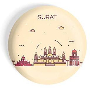 Dhcrafts Fridge Magnet Brown Color Surat Glossy Finish Design Pack Of 1
