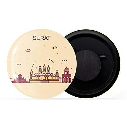 Dhcrafts Fridge Magnet Brown Color Surat Glossy Finish Design Pack Of 1