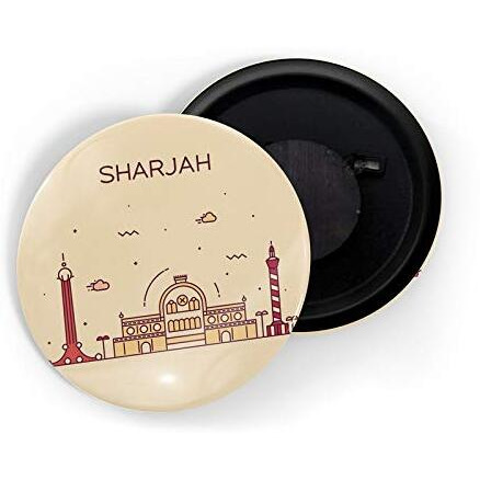 Dhcrafts Fridge Magnet Brown Color Sharjah Glossy Finish Design Pack Of 1